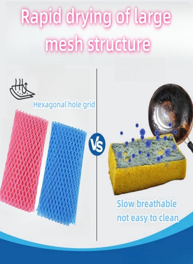 WHTCHSU Heavy Duty Dish Scrubbers, Non-Scratch Scouring Pads - Odorless & Long Lasting Mesh Dish Cloth - Replace Sponges - Kitchen, Floor and Bathroom Usage (4 Pcs) - Image 4